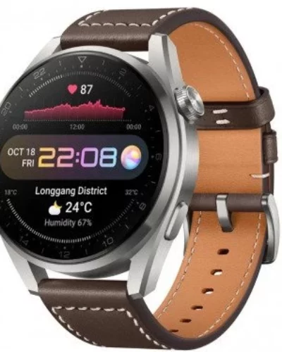 Huawei Watch 3 Pro Gray with Brown Leather strap