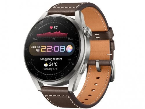 Huawei Watch 3 Pro Gray with Brown Leather strap