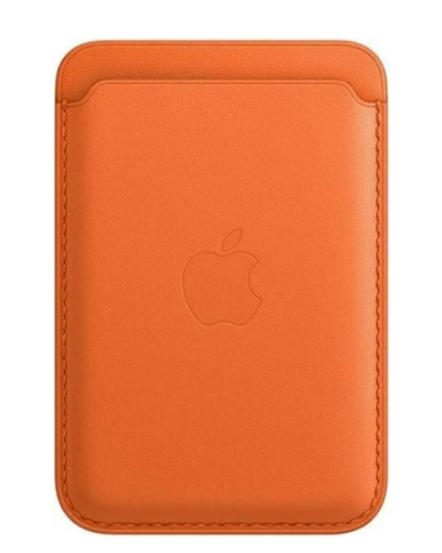 iPhone Leather wallet with MagSafe Orange