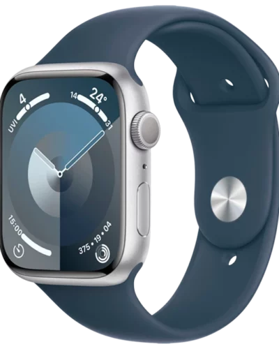 Apple Watch Series 9 GPS + LTE 41mm MRHW3 Silver Aluminium Case, Storm Blue Sport Band M/L
