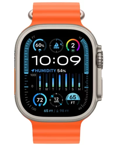 Apple Watch Ultra 2 GPS + LTE 49mm MREH3 Titanium Case with Orange Ocean Band