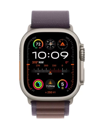 Apple Watch Ultra 2 GPS + LTE 49mm MRET3 Titanium Case with Indigo Alpine Loop – Medium