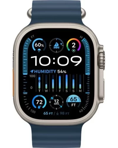 Apple Watch Ultra 2 GPS + LTE 49mm MREG3 Titanium Case with Blue Ocean Band