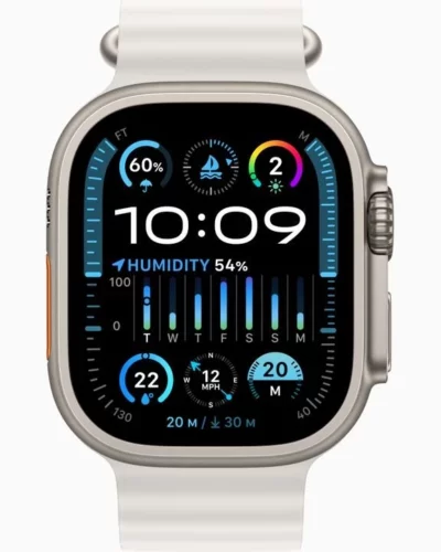 Apple Watch Ultra 2 GPS + LTE 49mm MREJ3 Titanium Case with White Ocean Band