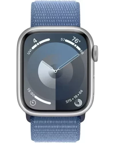Apple Watch Series 9 GPS 41mm MR923 Silver Aluminium Case, Winter Blue Sport Loop