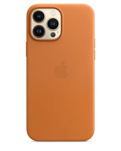 Original iPhone 13 Pro Max Leather Case Golden Bown