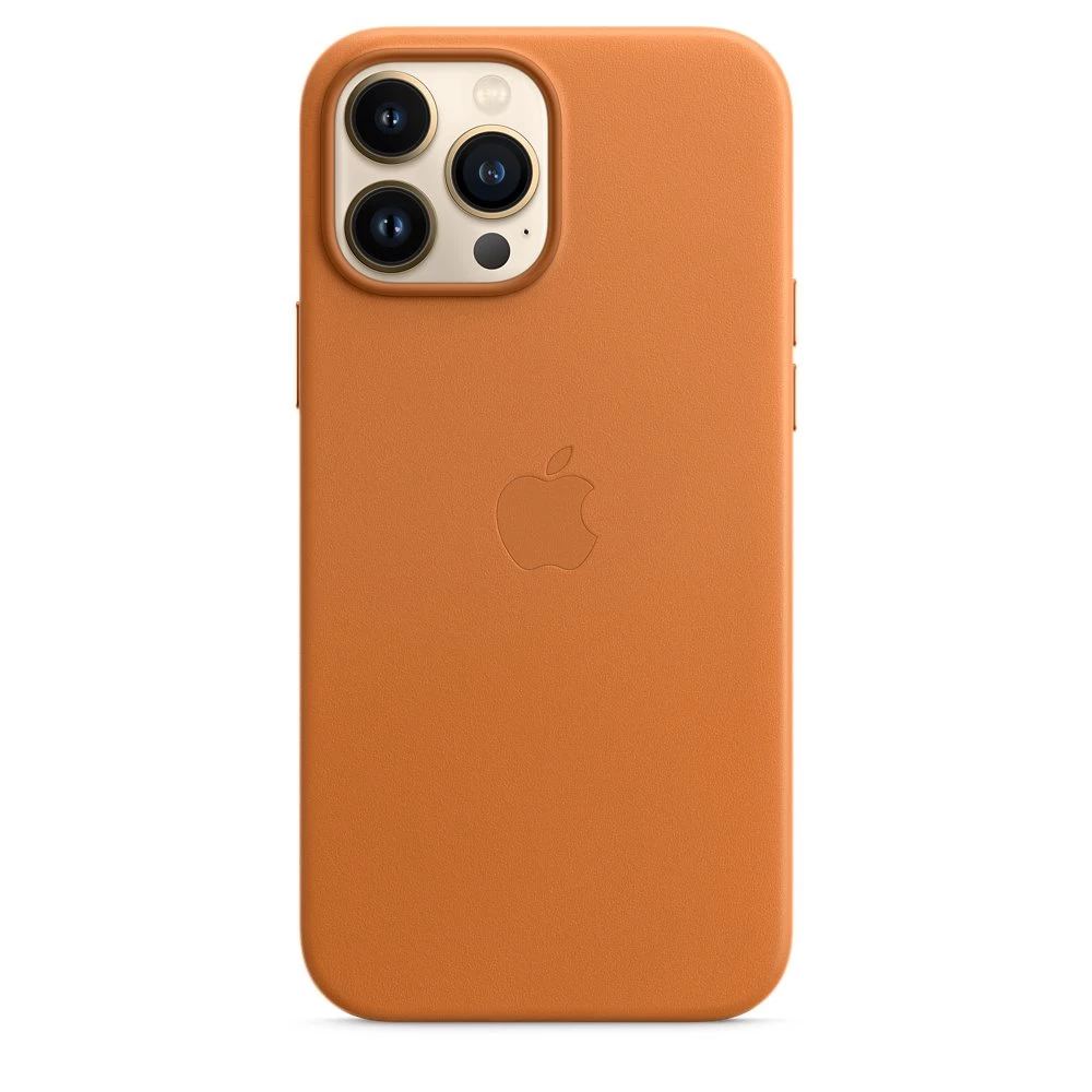Original iPhone 13 Pro Max Leather Case Golden Bown