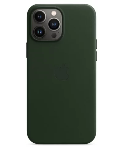 Original iPhone 13 Pro Max Leather Case Sequoia Green