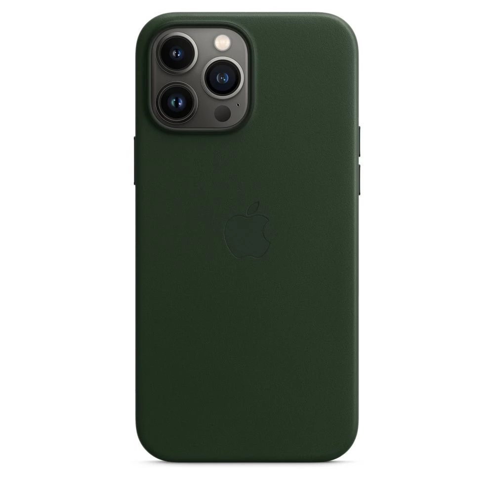 Original iPhone 13 Pro Max Leather Case Sequoia Green