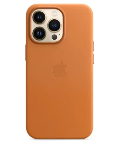Original iPhone 13 Pro Leather Case Golden Brown