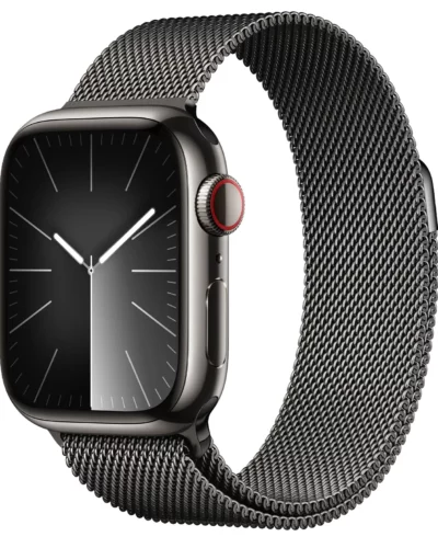 Apple Watch Series 9 GPS + LTE 45mm MRMX3 Graphite Stainless Steel Case, Graphite Milanese Loop