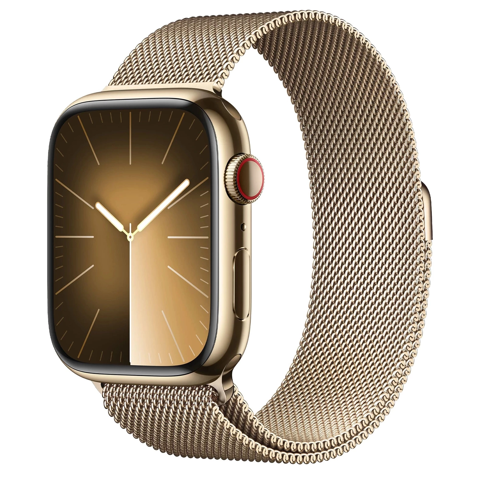 Apple Watch Series 9 GPS + LTE 45mm MRMU3 Gold Stainless Steel Case, Gold Milanese Loop
