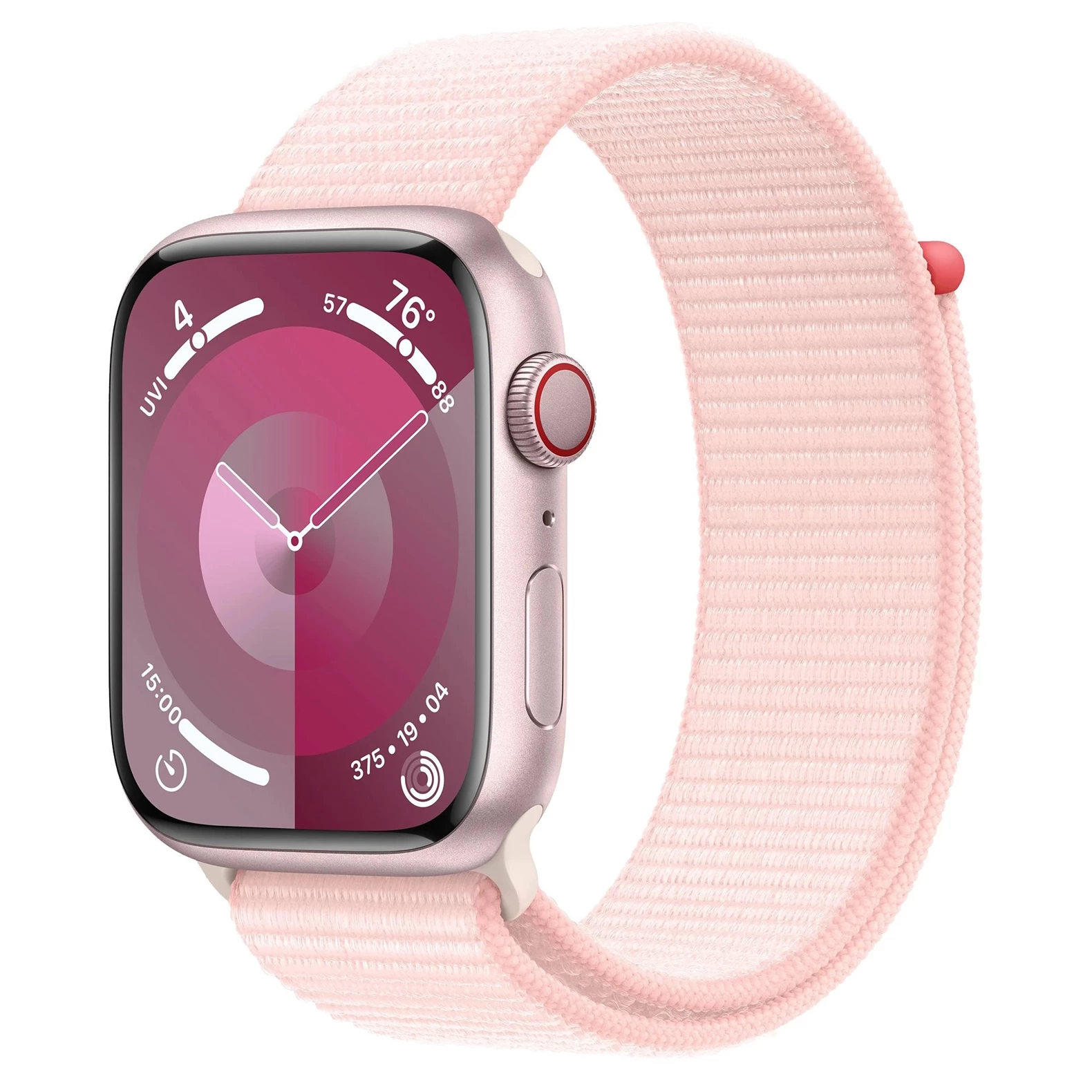 Apple Watch Series 9 GPS 41mm MR953 Pink Aluminium Case, Light Pink Sport Loop