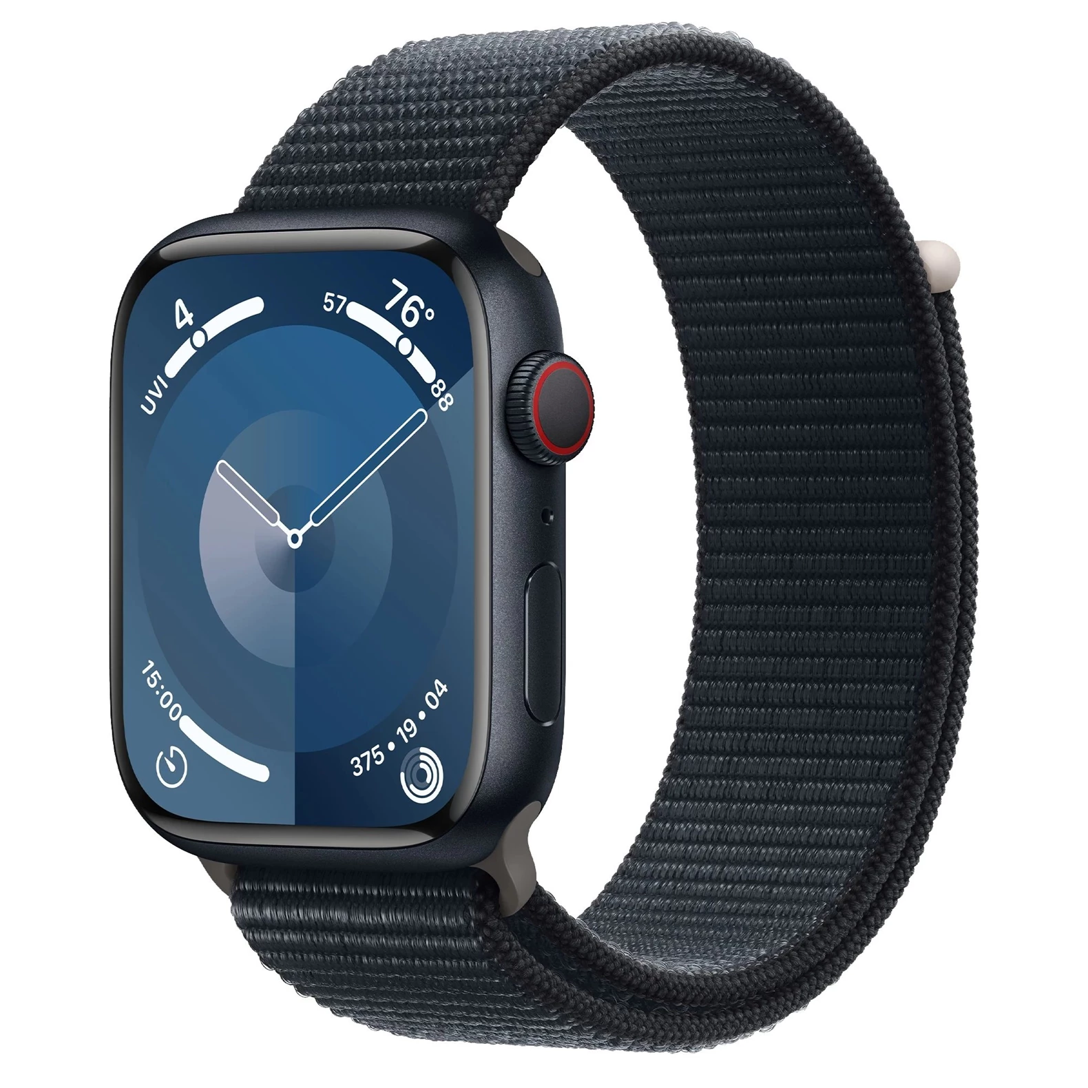Apple Watch Series 9 GPS + LTE 45mm MRMF3 Midnight Aluminium Case, Midnight Sport Loop