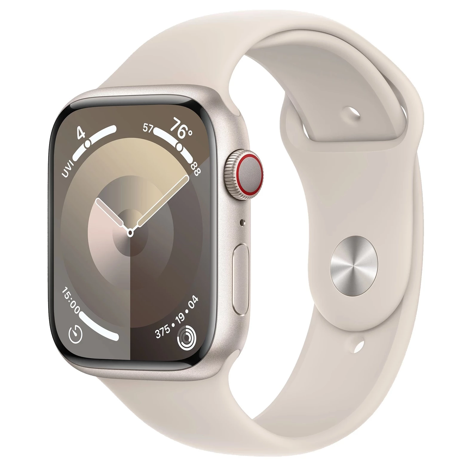 Apple Watch Series 9 GPS + LTE 45mm MRM93 Starlight Aluminium Case, Starlight Sport Band M/L