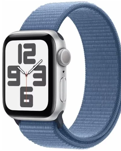 Apple Watch SE (2023) GPS 40mm MRE33 Silver Aluminium Case, Winter Blue Sport Loop