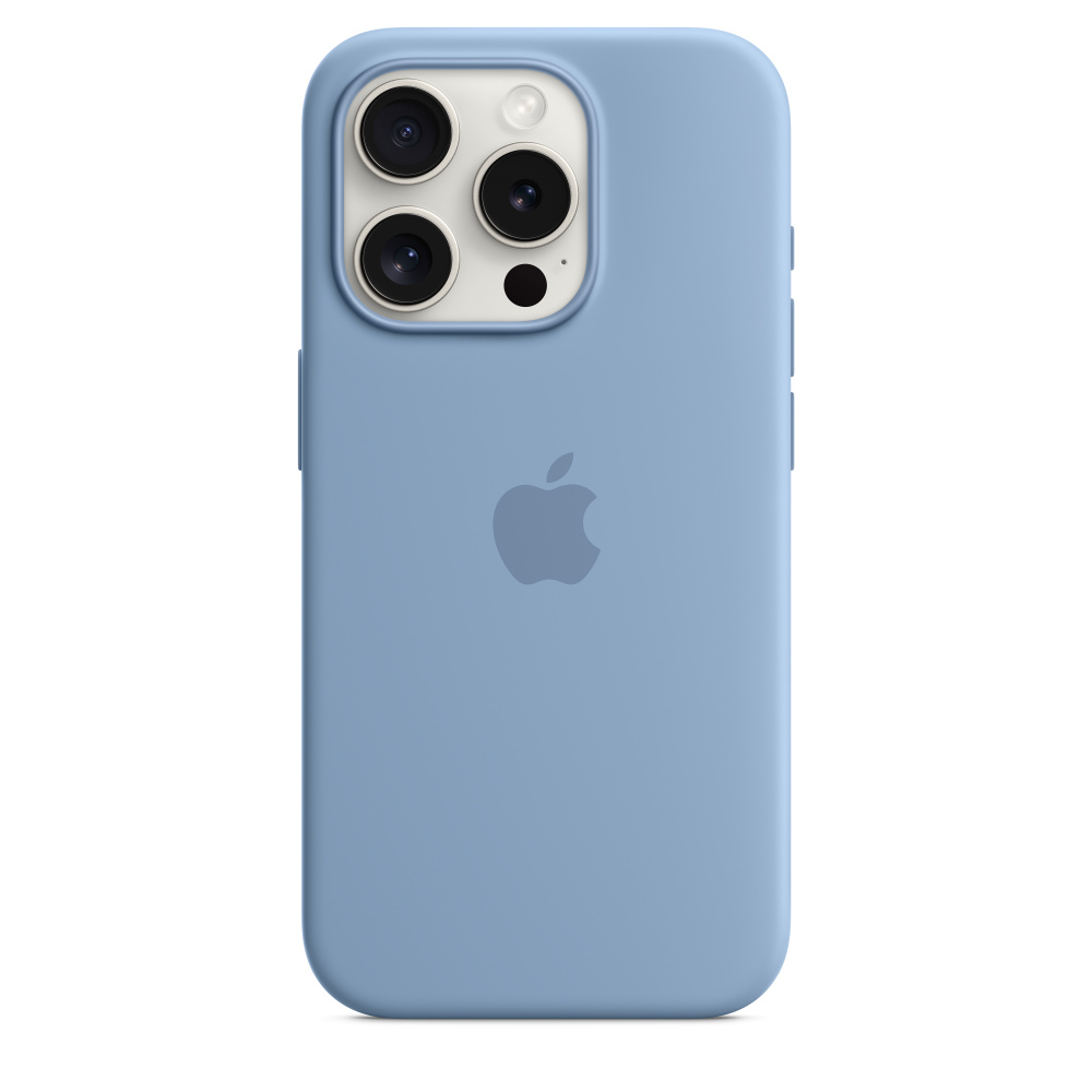 Original iPhone 15 Pro Silicone Case Winer Blue