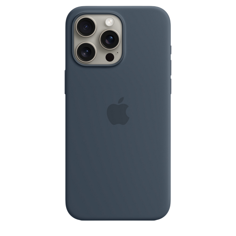 Original iPhone 15 Pro Silicone Case Storm Blue