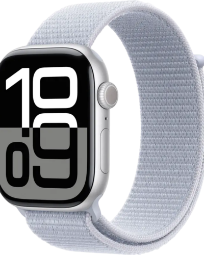 Apple Watch Series 10 GPS 46mm MWWN3 Silver Aluminum case with Blue Cloud Sport Loop