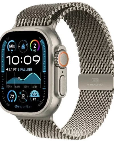 Apple Watch Ultra 2 2024 GPS + LTE 49mm MX5T3 Natural Titanium, Natural Titanium Milanese Loop, L