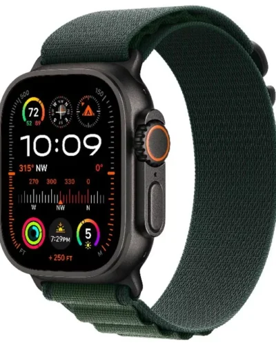 Apple Watch Ultra 2 2024 GPS + LTE 49mm MX4T3 Black Titanium, Dark Green Alpine Loop L