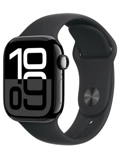 Apple Watch Series 10 GPS+LTE 42mm MWX63 Jet Black Aluminium Case, Black Sport Band, S/M