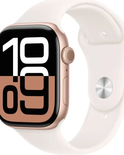 Apple Watch Series 10 GPS+LTE 46mm MWY63 Rose Gold Aluminium Case, Light Blush Sport Band, S/M