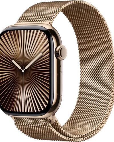 Apple Watch Series 10 GPS+LTE 46mm MX003 Gold Titanium Case, Gold Milanese Loop, M/L