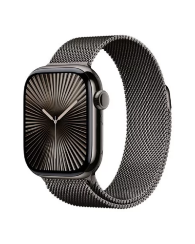 Apple Watch Series 10 GPS+LTE 46mm MWYW3 Slate Titanium Case, Slate Milanese Loop, M/L