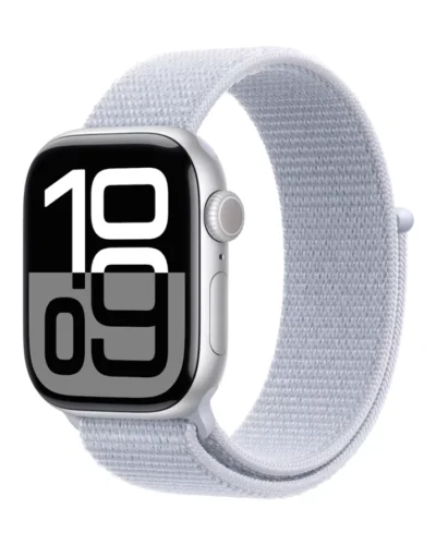 Apple Watch Series 10 GPS+LTE 42mm MWX53 Silver Aluminium Case, Blue Cloud Sport Loop