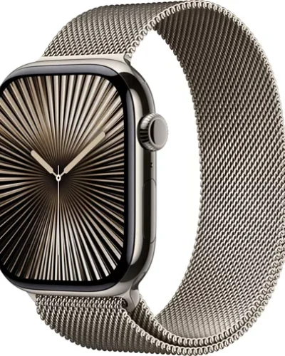 Apple Watch Series 10 GPS+LTE 42mm MWXF3 Natural Titanium Case, Natural Milanese Loop