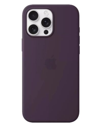 Original iPhone 16 Pro Max Silicone Case with MagSafe Plum