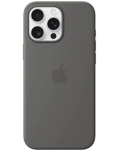 Original iPhone 16 Pro Max Silicone Case with MagSafe Stone Gray