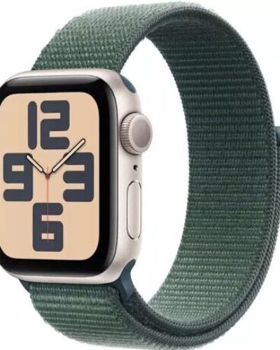 Apple Watch SE (2024) GPS + LTE 40mm MXGH3 Starlight Aluminium Case, Lake Green Sport Loop