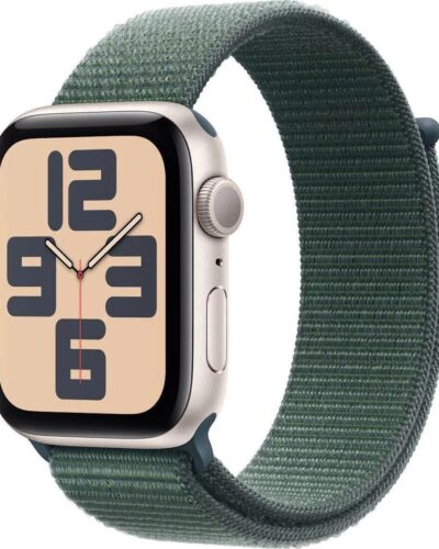 Apple Watch SE (2024) GPS + LTE 44mm MXGV3 Starlight Aluminium Case, Lake Green Sport Loop