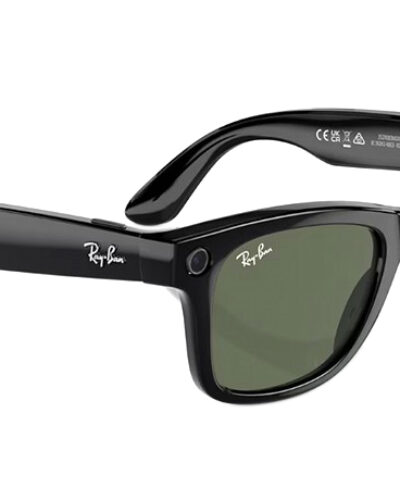 Ray-Ban Meta Wayfarer Shiny Black, G-15 Green RW4006 150-M