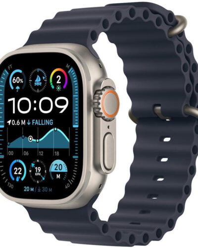 Apple Watch Ultra 2 GPS + Cellular 49mm Black Titanium Case w. Navy Ocean Band (MYTC3+MYPA3)