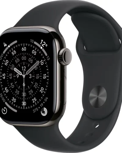 Apple Watch Series 11 GPS + LTE 42mm MF8R4 Slate Titanium Case with Black Sport Band S/M