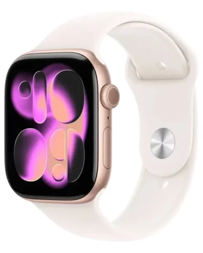 Apple Watch Series 11 GPS 46mm MEV64 Rose Gold Aluminium Case Light Blush Sport Band S/M