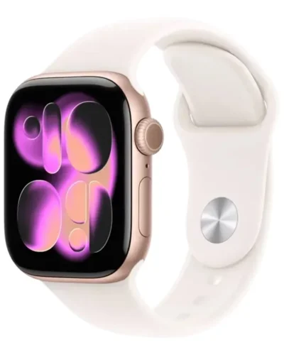 Apple Watch Series 11 GPS 42mm MEU04 Rose Gold Aluminium Case with Light Blush Sport Band S/M