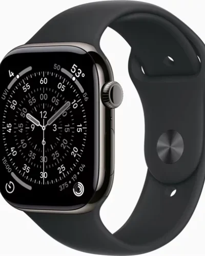 Apple Watch Series 11 GPS + LTE 46mm MFD24 Slate Natural Titanium Case Black Sport Band M/L