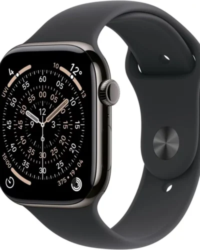 Apple Watch Series 11 GPS + LTE 46mm MFD14 Slate Natural Titanium Case Black Sport Band S/M