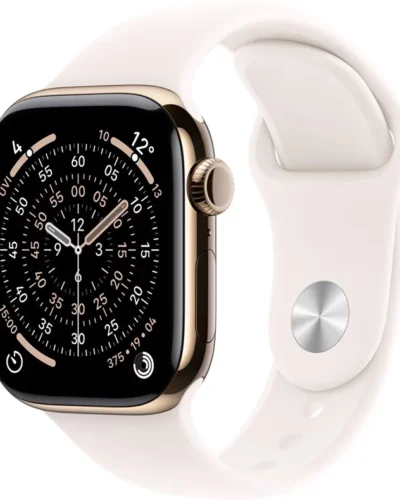 Apple Watch Series 11 GPS + LTE 46mm MFD54 Gold Natural Titanium Case Light Blush Titanium S/M