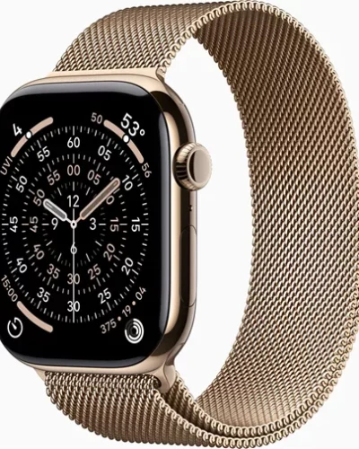 Apple watch Series 11 GPS + LTE 46mm MFD74 Gold Titanium Case Gold Milanese Loop – S/M