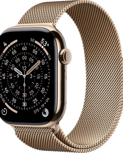 Apple watch Series 11 GPS + LTE 46mm MFD84 Gold Titanium Case Gold Milanese Loop – M/L