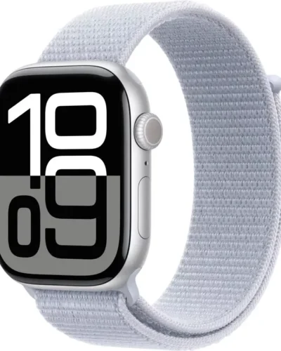 Apple Watch Series 10 GPS 42mm MWWD3 Silver Aluminum case with Blue Cloud Sport Loop