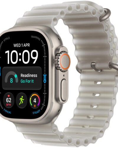 Apple Watch Ultra 4 GPS + LTE 49mm MJAD4 Natural Titanium Case with Translucent Gray Ocean Band