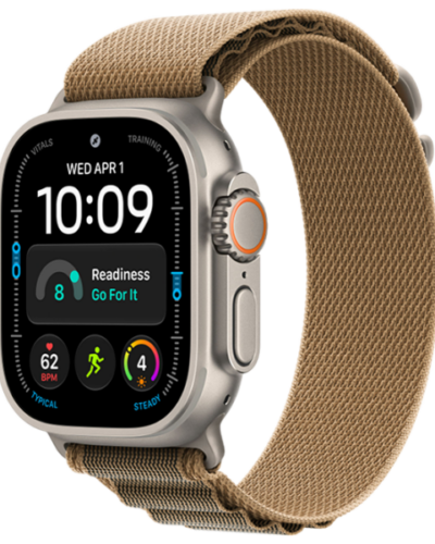 Apple Watch Ultra 4 GPS + LTE 49mm MJAG4 Natural Titanium Case with Desert Alpine Loop L