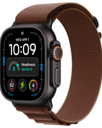 Apple Watch Ultra 4 GPS + LTE 49mm MJC24 Black Titanium Case with Burgundy Alpine Loop L