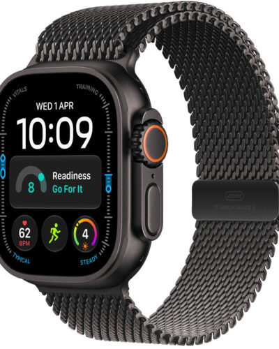 Apple Watch Ultra 4 GPS + LTE 49mm MJAX4 Black Titanium Case with Black Titanium Milanese Loop L